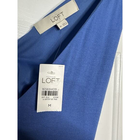 Loft Blue Crossover Cutout Back Dress - Sz Med NWT - Picture 6 of 7